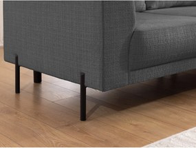 Divano angolare grigio scuro (con penisola a destra/a L) con rivestimento in ciniglia Mauris – Ropez