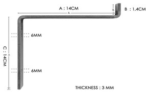 SET 2x Mensola da parete in abete