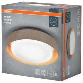 Osram - Plafoniera ORBIS MADRID 2xE27/10W/230V Ø 29 cm, finitura effetto legno