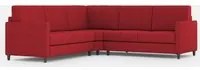 Divano Angolare 5 Posti 241x241x85 cm Karay in Tessuto Rosso