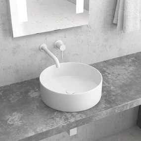 Kamalu - lavabo tondo colore bianco opaco 35cm  litos-kbm350