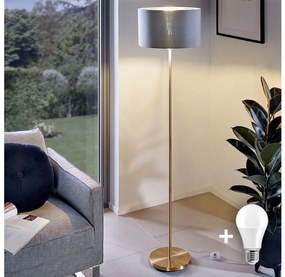 Lampada da terra LED TUNJA 1xE27/20W/230V Ø 38 cm oro/grigio