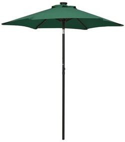 Ombrellone Da Giardino Con Luci Led Verde 200x211 Cm Alluminio /