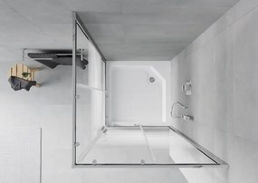 Mexen Rio cabina doccia quadrata 90 x 90 cm, fasce bianche, cromo + piatto doccia, bianco - 860-090-090-01-20-4510