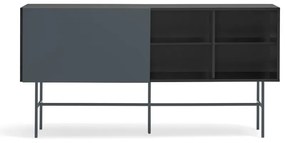Cassettiera bassa nero-antracite con ante scorrevoli 180x91 cm Nube - Teulat