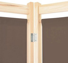 Divisorio a 6 pannelli marrone 240x170x4 cm in tessuto