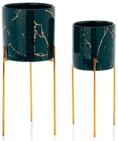 Portafiori NILA 32,5x13 cm verde/oro