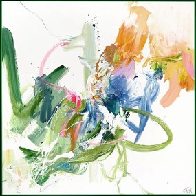 Quadro con elementi dipinti a mano 102x102 cm Confidential Green – Malerifabrikken