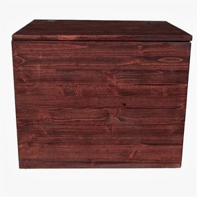 Cassapanca pouf contenitore in legno massello NOCE cm 58