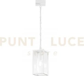 Sospensione mirage bianca 1 luce attacco e27 ip44 13x13x90cm in met...