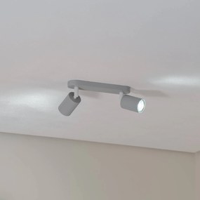 TK Lighting Faretto da soffitto Livia, grigio, 35 cm, a 2 luci, metallo, GU10