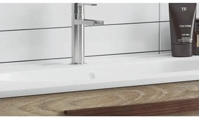 Lavabo a incasso rettangolare vasca centrale Ada L 101 x H 18 x P 46 cm in ceramica bianco lucido
