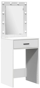 Set da toeletta a 3 pezzi con led in legno ingegnerizzato bianco