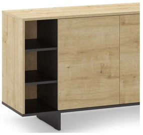 Cassettiera bassa in rovere decorato in colore naturale 170x80 cm Cequoia - Marckeric