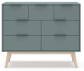 Cassettiera bassa verde-grigio 120x83 cm Pisco - Marckeric