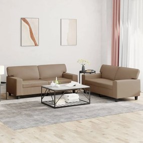 Set Di Divani 2 Pz Cappuccino İn Similpelle /