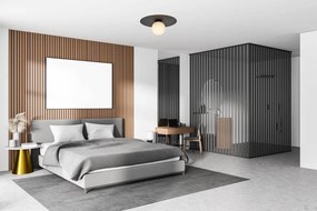 Lampada da soffitto Solar Nera con sfera satinata E14