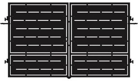 Cancello manuale Privacy in ferro, apertura centrale, L 308.5 x 180 cm, di colore nero