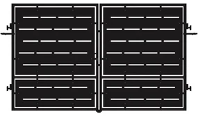 Cancello manuale Privacy in ferro, apertura centrale, L 308.5 x H 180 cm, di colore nero