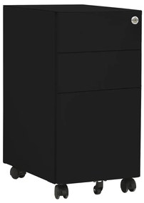 Schedario Mobile Nero 30x45x59 Cm İn Acciaio /