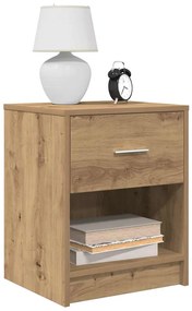 Comodini 2 Pz Con Cassetto Rovere Artigianale 40x34x50 Cm /