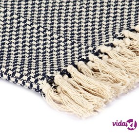 vidaXL Copriletto in Cotone 220x250 cm Blu Marino