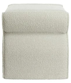 Sgabello crema in tessuto bouclé Nafya - Light &amp; Living