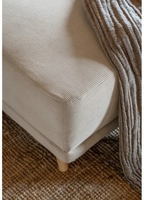 Divano letto angolare in velluto a coste beige (angolo destro a forma di U) Lazy Lukka - Miuform