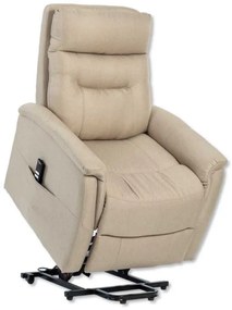 Poltrona Relax 2 Motori SOFT Sabbia con Funzione Reclinabile e Alzapersona