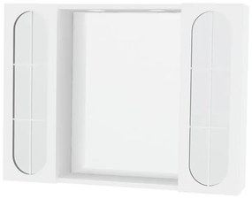 Specchio Contenitore Con Illuminazione Classica bianco lucido L 77 x H 57 x P 15.5 cm