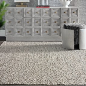 RUFUS - tappeto in lana avorio con decoro