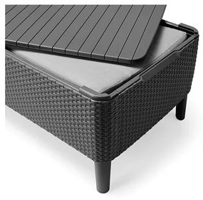 Salotto Da Giardino In Resina Effetto Rattan Antracite Con Cuscini E Tavolino Salemo Keter
