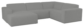Divano angolare grigio in tessuto bouclé (a U) Roxy - Scandic