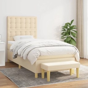 Giroletto A Molle Con Materasso Crema 90x190 Cm İn Tessuto /