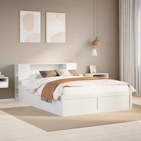 Giroletto Senza Materasso Bianco 160x200 Cm Legno Massello Pino /
