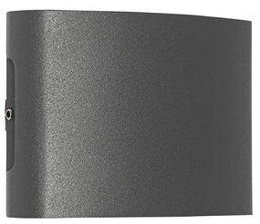 Lampada da parete per esterni grigio scuro con LED 4 luci IP54 - Silly