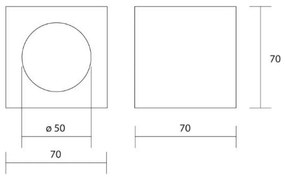 Spot in gesso isyluce mm 70x70x85 con zoccolo gu10