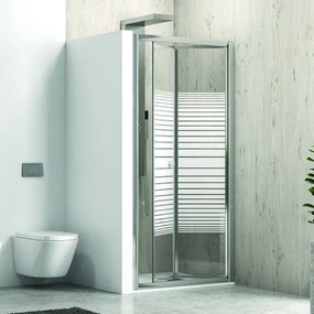 Kamalu - Porta doccia 85cm a libro vetro serigrafato altezza 180cm KM4000S