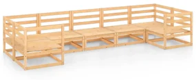 Set salotto da giardino 7 pz in legno massello di pino