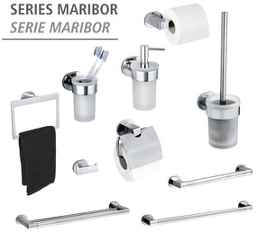 Porta asciugamani autoportante in acciaio inox argento lucido Maribor - Wenko