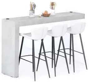 Penisola Evolution 180x40, Grigio Cemento con Caricatore Wireless