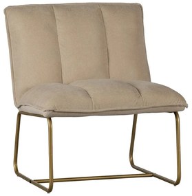 Poltrona beige con struttura in oro Fie Fire - WOOOD