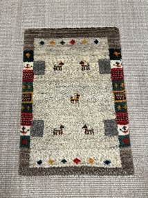 Gabbeh Tappeto 60x40 Beige (Iran) Annodato A Mano