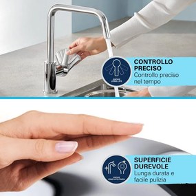 Rubinetto da cucina con doccetta a c Grohe Start Edge miscelatore cromo lucido GROHE