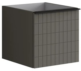 Struttura semi colonna da bagno Pixel2 cassetti laccato opaco grigio carbone L 40 x H 40 x P 45.5 cm