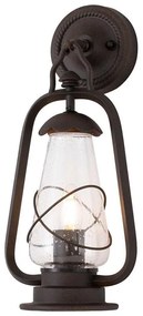 Lampione da giardino, MINERS-WALL H 42 cm, marrone, IP44 ELSTEAD