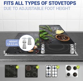 Set di 2 copri stufe in vetro grigio Herbs Universal - Wenko