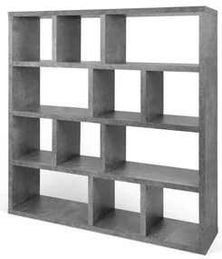 Libreria grigia effetto cemento 150x159 cm Berlin - TemaHome
