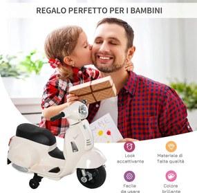 Scooter Elettrico per Bambini Licenza Ufficiale Piaggio Vespa Small 7,2V 2,5Ah Bianco...