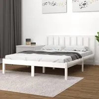 Giroletto Bianco in Legno Massello Pino 150x200cm 5FT King Size 3105077